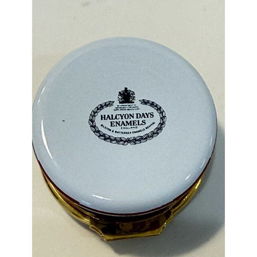 Vtg Halcyon Days Enamel Box English Christmas Limited Edition 1993 Original Box